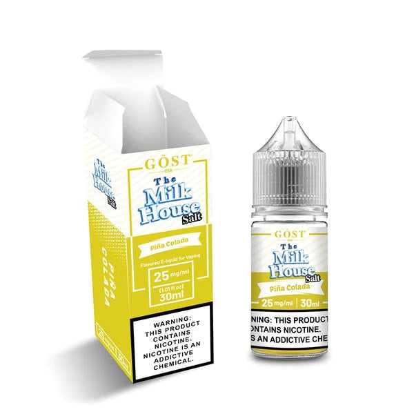 The Milk House Salt Series E-Liquid 30mL (Salt Nic) Pina Colada with packaging