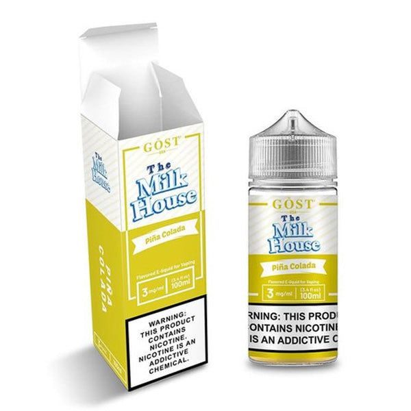 The Milk House Series E-Liquid 100mL (Freebase) | 3mg Pina Colada with packaging