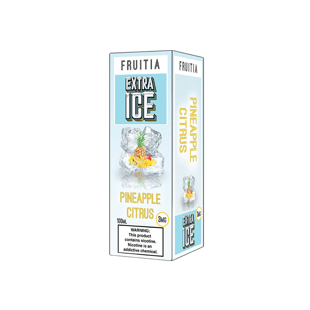 Fruitia Extra Ice Series E-Liquid 100mL (Freebase) | 3mg Pineapple citrus with packaging