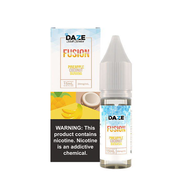 7Daze Fusion Salt Series E-Liquid 15mL (Salt Nic) | 24mg Pineapple Coconut Banana Iced