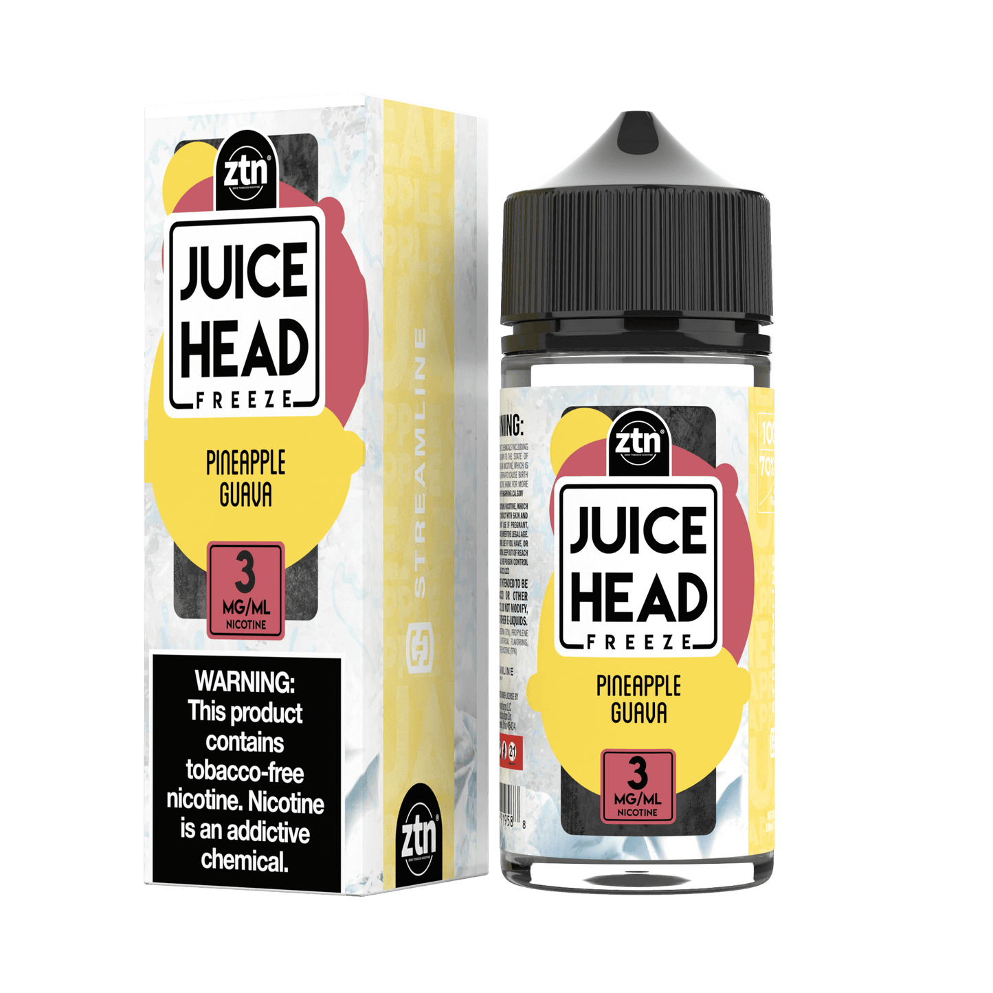 Juice Head Series E-Liquid 0mg | 100mL (Freebase) Pineapple Guava Freeze with Packaging