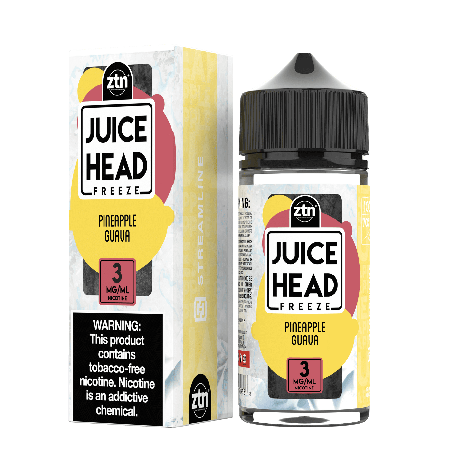 Juice Head Series E-Liquid 0mg | 100mL (Freebase) Pineapple Guava Freeze with Packaging