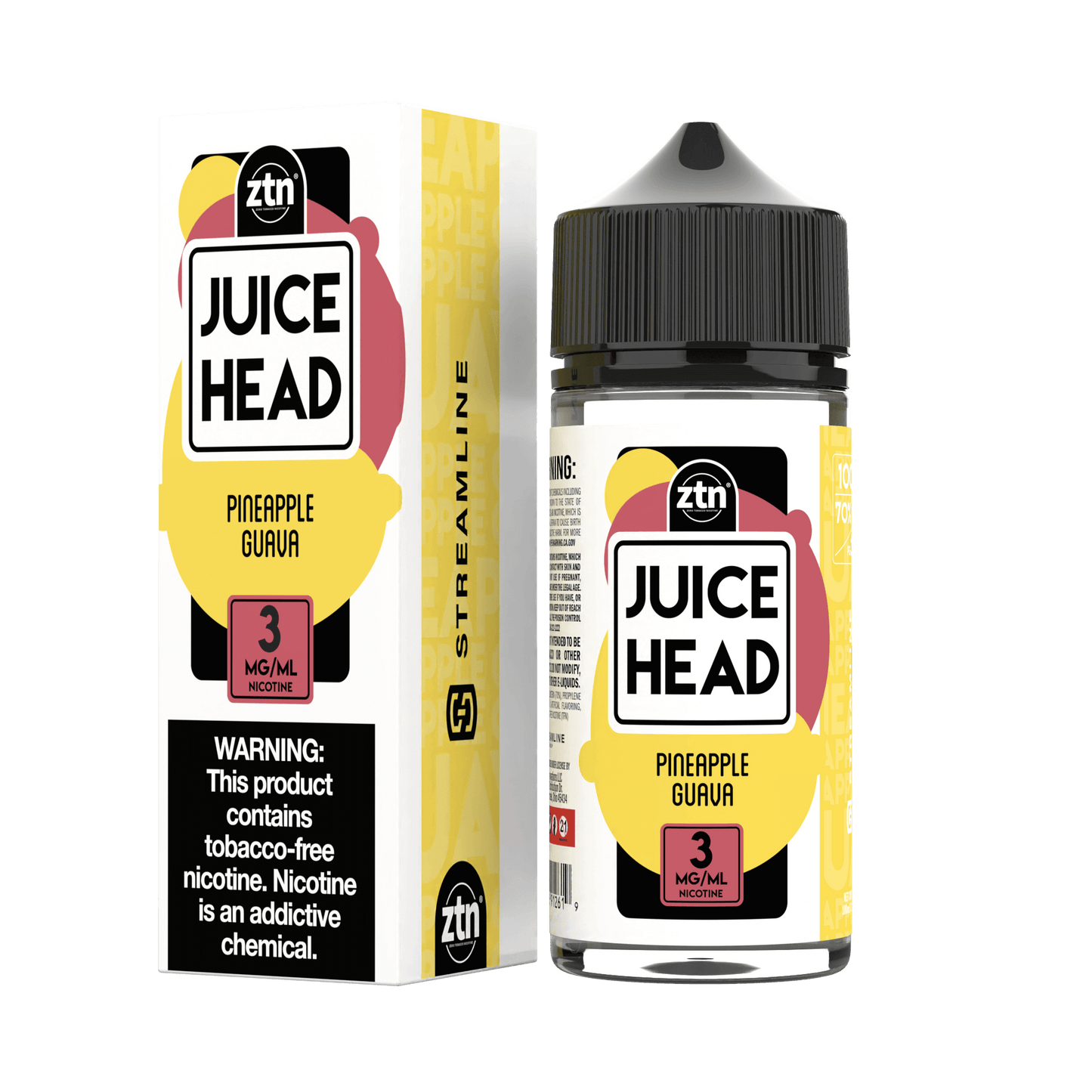 Juice Head Series E-Liquid 0mg | 100mL (Freebase) Pineapple Guava with Packaging