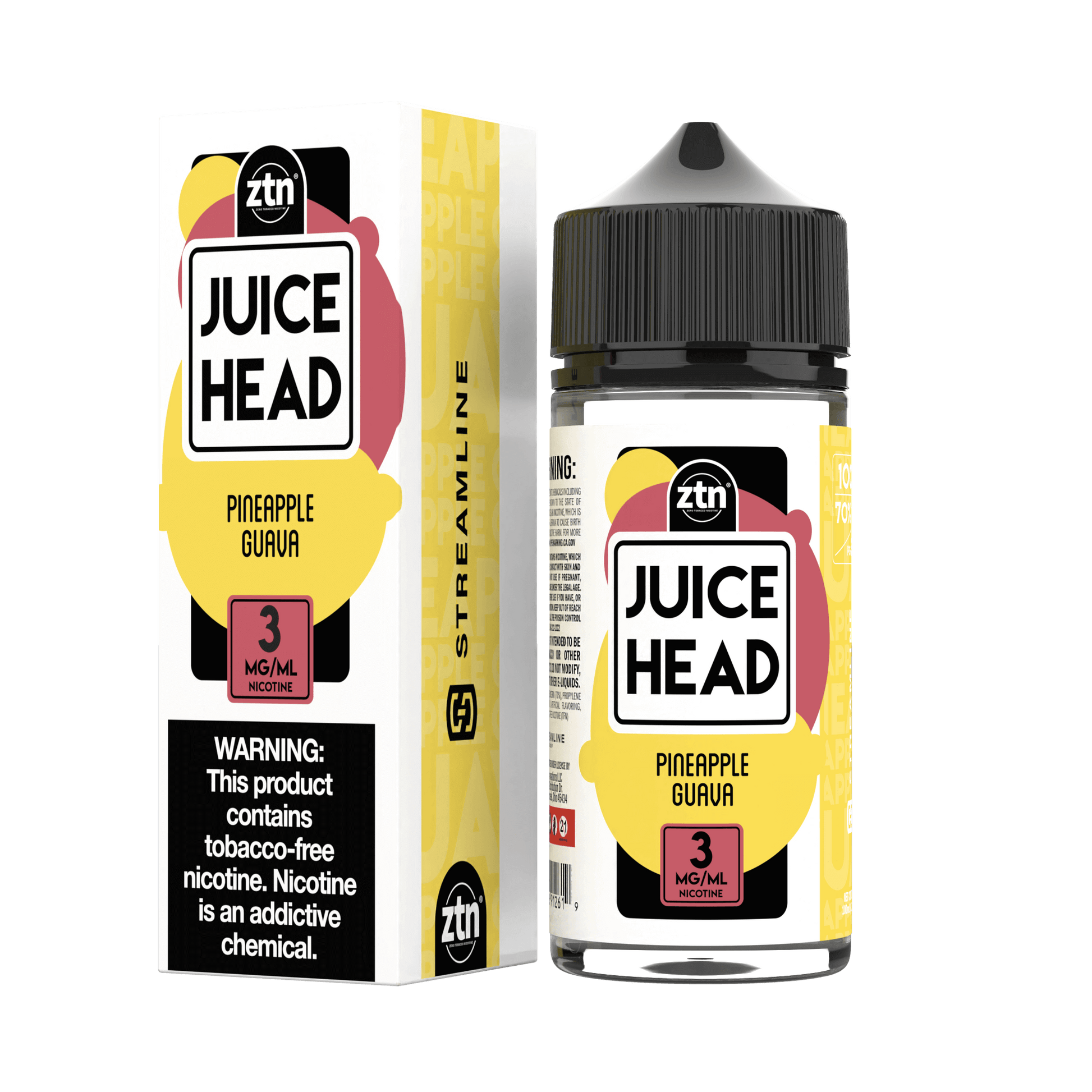 Juice Head Series E-Liquid 0mg | 100mL (Freebase) Pineapple Guava with Packaging