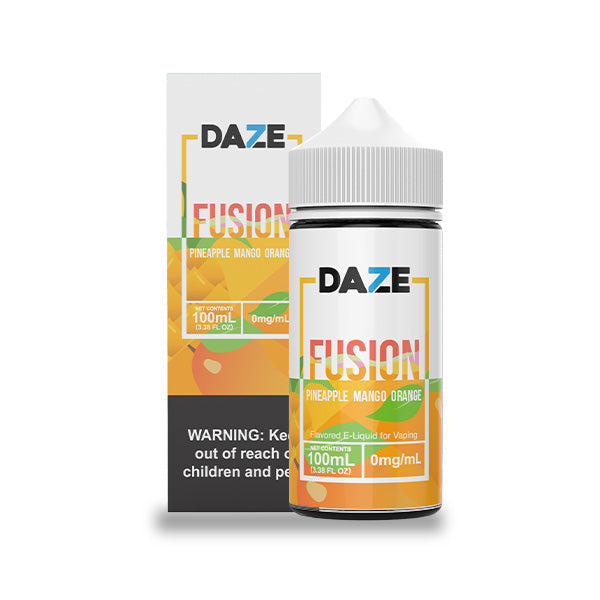 7Daze Fusion Series E-Liquid 100mL (Freebase) | 0mg Pineapple Mango Orange with Packaging