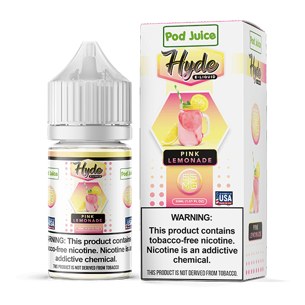 Pod Juice Hyde TFN Salt Series E-Liquid 30mL (Salt Nic) | 55mg Pink Lemonade with packaing