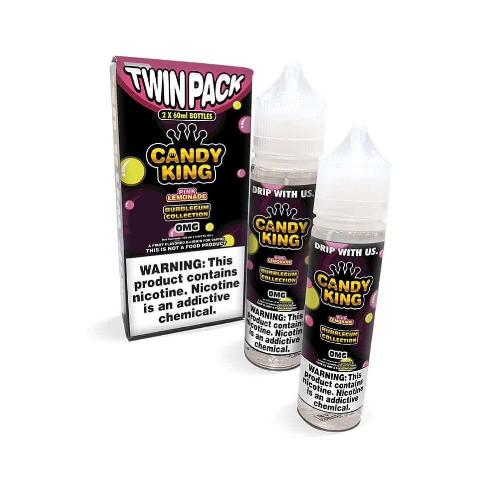 Candy King Bubblegum Series E-Liquid 120mL (Freebase) | 0mg Pink Lemonade with packaging