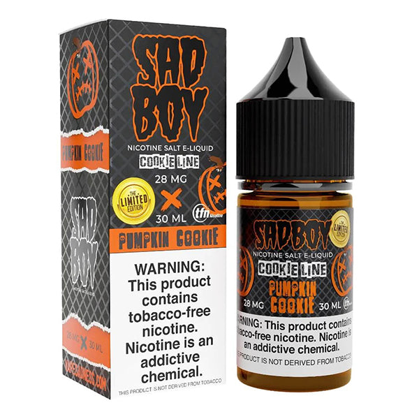 Sadboy Salt Series E-Liquid 30mL (Salt Nic) | 28mg Pumpkin Cookie with packaging