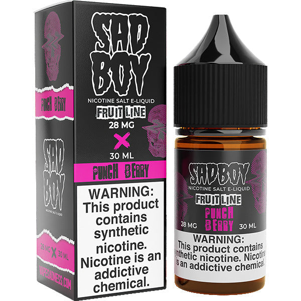 Sadboy Salt Series E-Liquid 30mL (Salt Nic) | 28mg Punch Berry with packaging