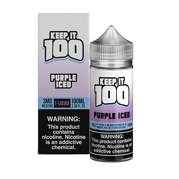 Keep It 100 TFN Series E-Liquid 3mg | 100mL (Freebase) Purple Iced with Packaging