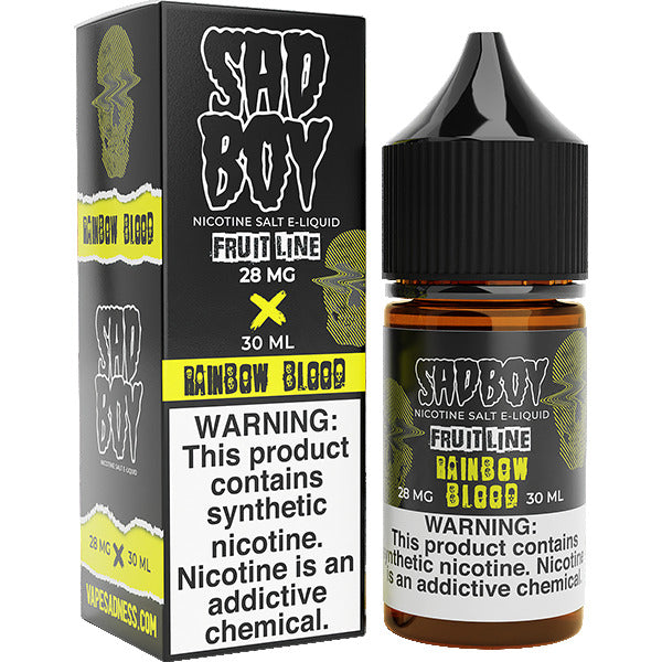 Sadboy Salt Series E-Liquid 30mL (Salt Nic) | 28mg Rainbow Blood with packaging