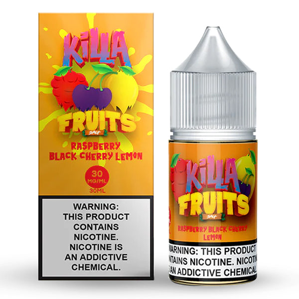 Killa Fruits Max TFN Salt Series E-Liquid 30mL (Salt Nic) | 30mg Raspberry Black Cherry Lemon with packaging