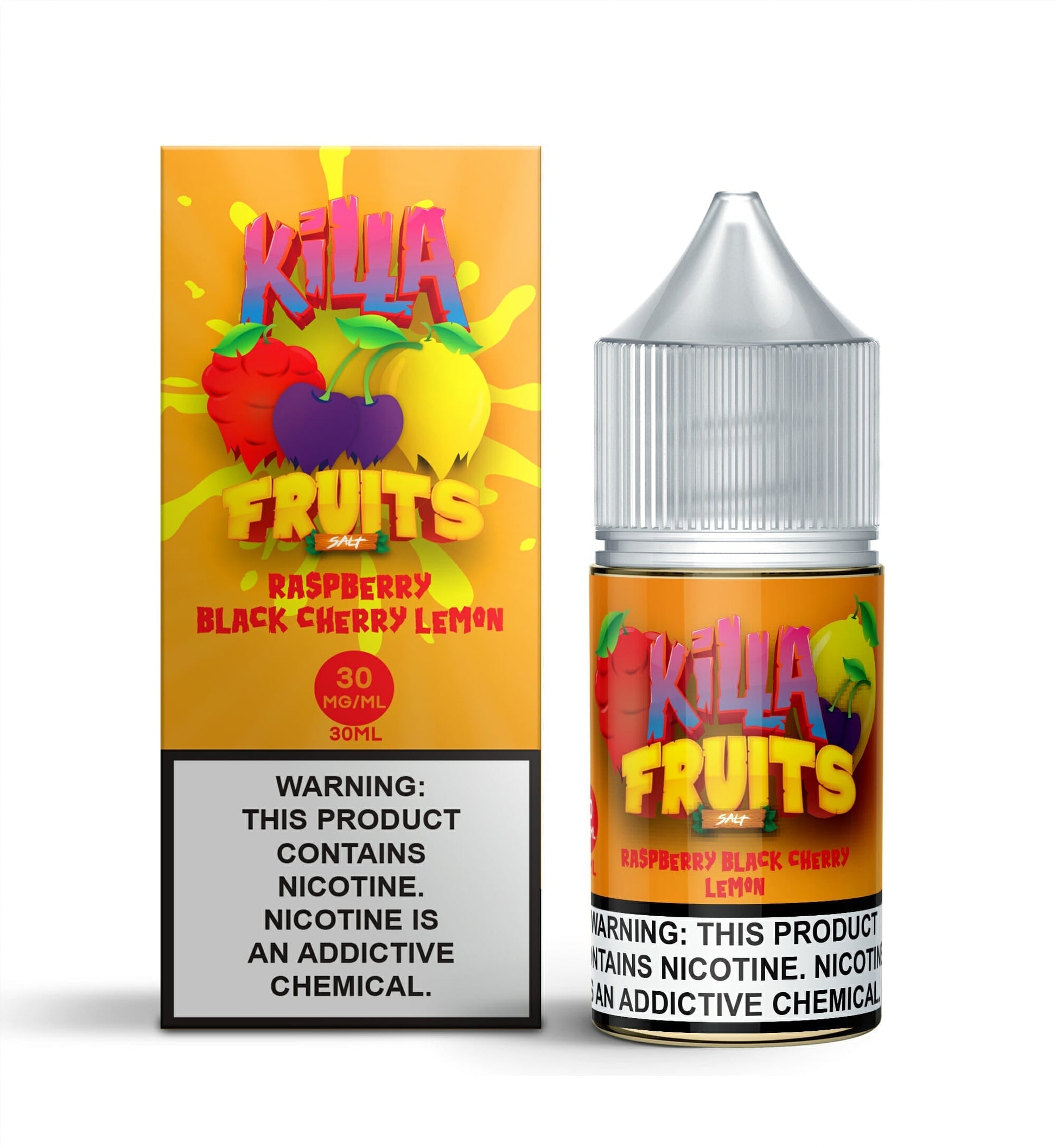 Killa Fruits Salt Series E-Liquid 30mL (Salt Nic) | 30mg Raspberry Black Cherry Lemon with packaging