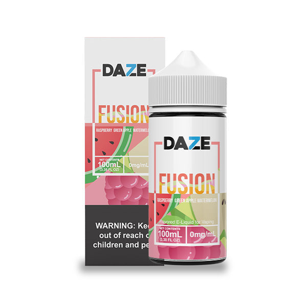 7Daze Fusion Series E-Liquid 100mL (Freebase) Raspberry Green Apple Watermelon with Packaging