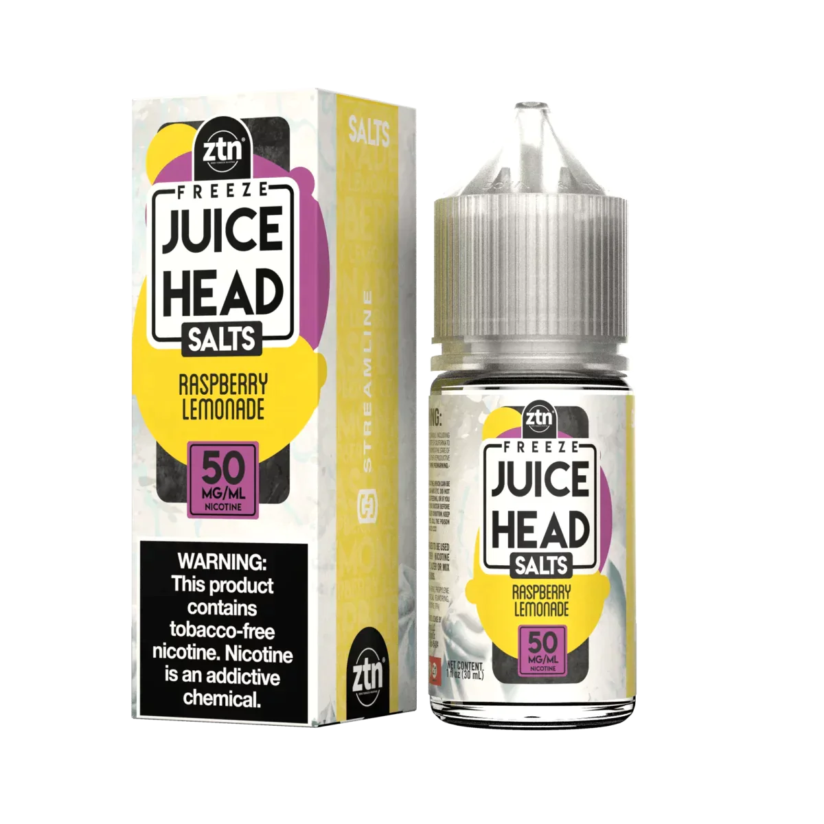 Juice Head Salt Series E-Liquid 30mL (Salt Nic)| Raspberry Lemonade with packaging