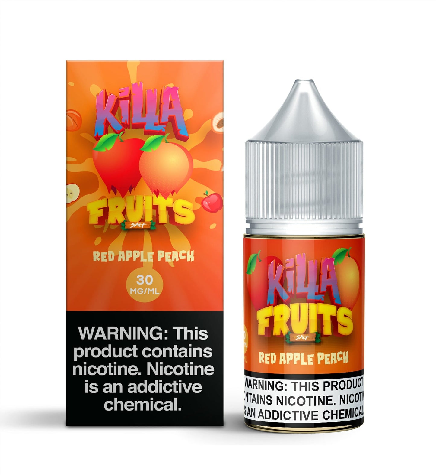 Killa Fruits Salt Series E-Liquid 30mL (Salt Nic) | 30mg Red Apple Peach with packaging