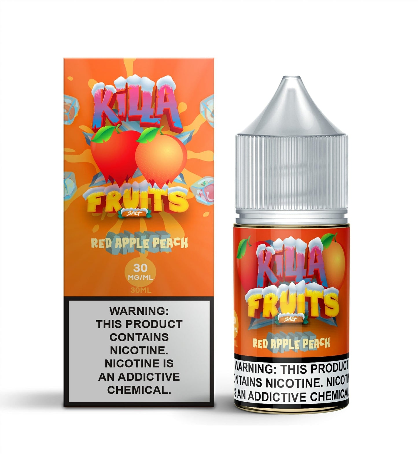 Killa Fruits Salt Series E-Liquid 30mL (Salt Nic) | 30mg Red Apple Peach on Ice with packaging