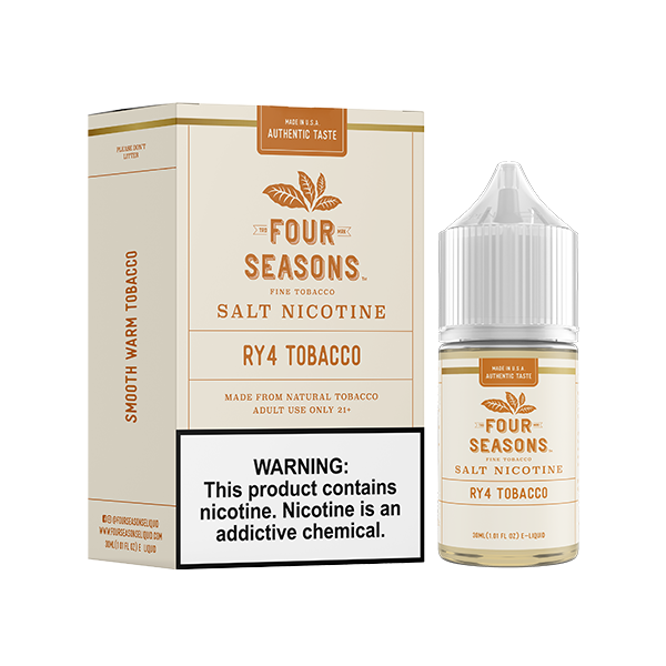 Four Seasons Salt Series E-Liquid 30mg | 30mL (Salt Nic) RY4 Tobacco with Packaging