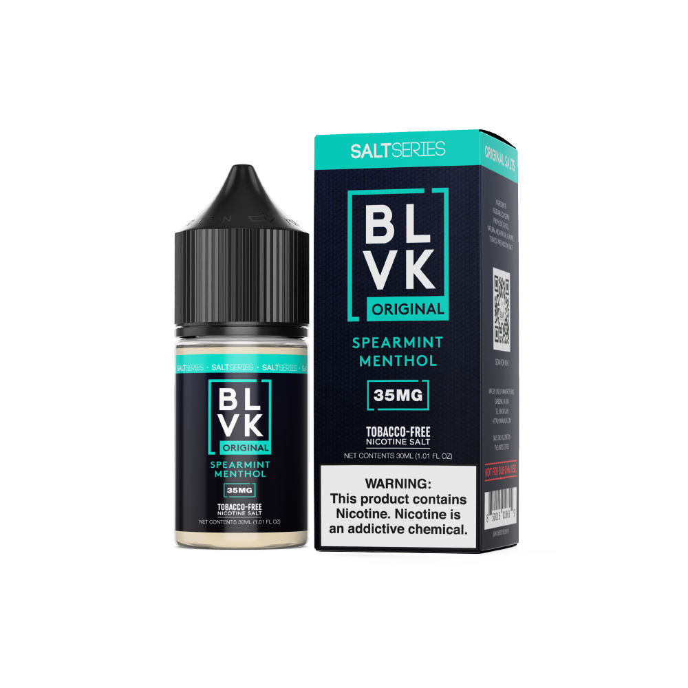 BLVK TFN Salt Series E-Liquid 30mL (Salt Nic) | Spearmint Menthol with packaging