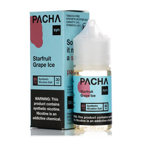 Pachamama TFN Salt Series E-Liquid 25mg | 30mL (Salt Nic) Starfruit Grape Ice with Packaging