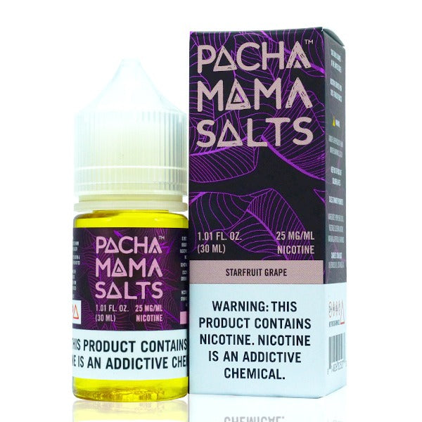 Pachamama TFN Salt Series E-Liquid 25mg | 30mL (Salt Nic) Starfruit Grape with Packaging