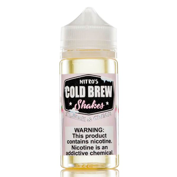 Strawberi & Cream by Nitro’s Cold Brew Shakes Series E-Liquid 0mg | 100mL (Freebase)