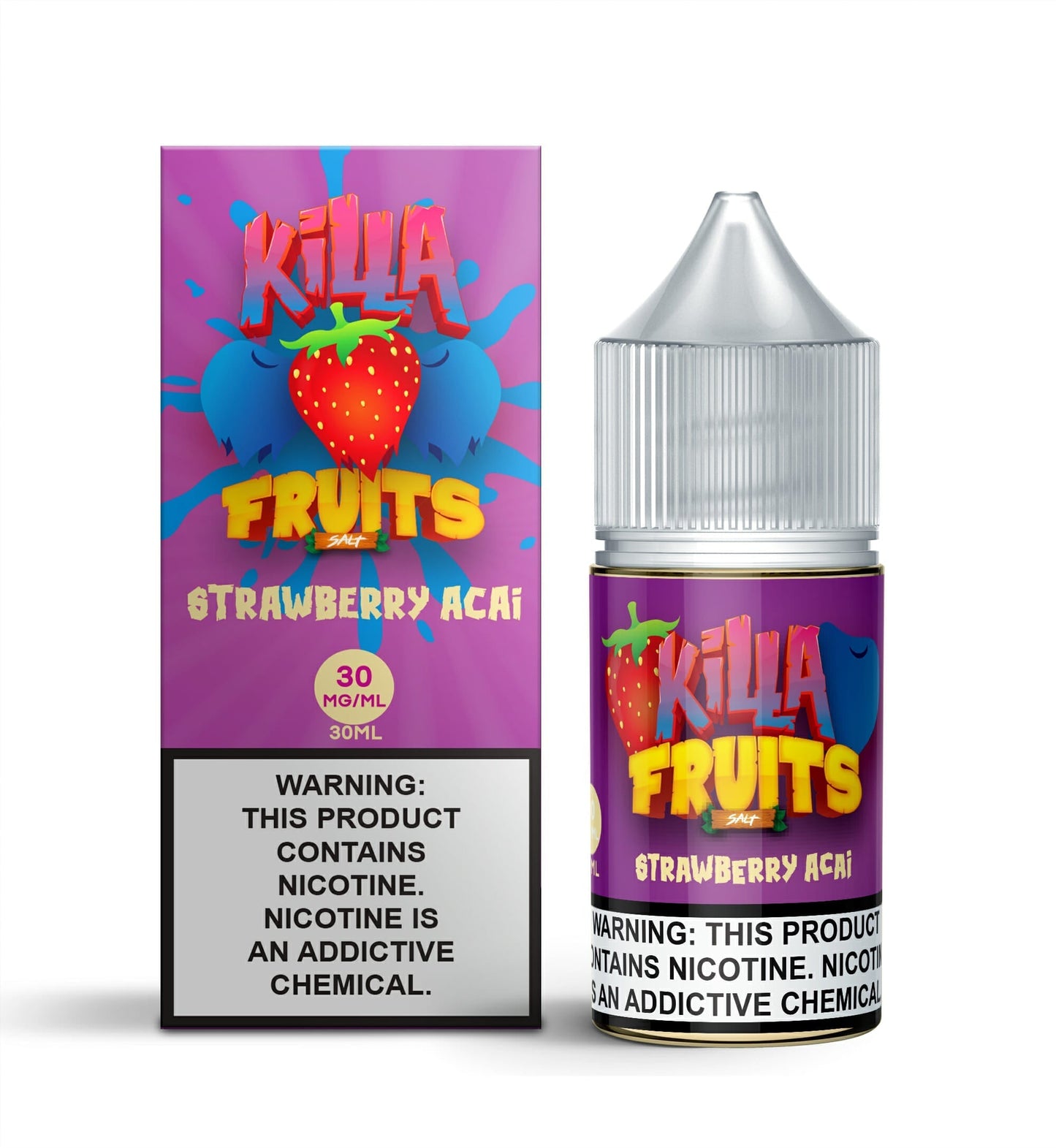 Killa Fruits Salt Series E-Liquid 30mL (Salt Nic) | 30mg Strawberry Acai with packaging