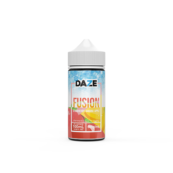 7Daze Fusion Series E-Liquid 100mL (Freebase) Strawberry Banana Apple Iced