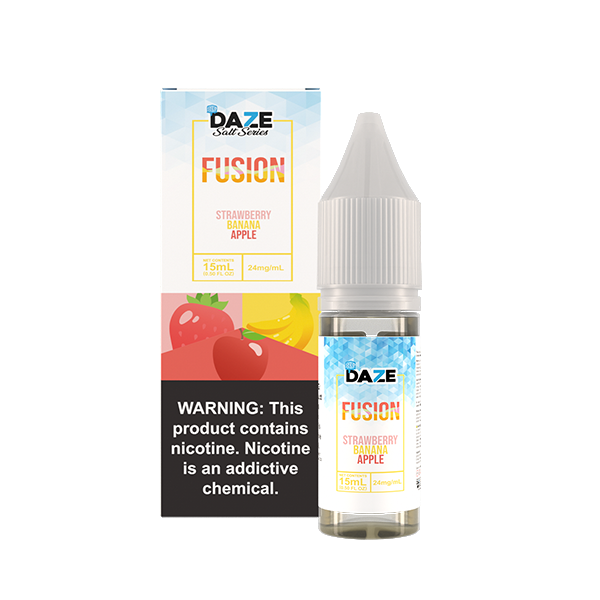 7Daze Fusion Salt Series E-Liquid 15mL (Salt Nic) | 24mg Strawberry Banana Apple Iced