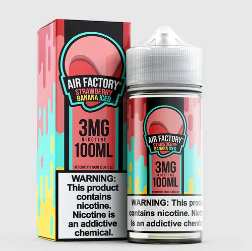 Air Factory TFN Series E-Liquid 100mL (Freebase) |  Strawberry Banana Iced with packaging