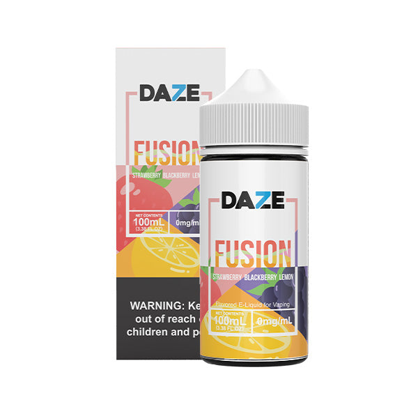 7Daze Fusion Series E-Liquid 100mL (Freebase) Strawberry Blackberry Lemon with Packaging