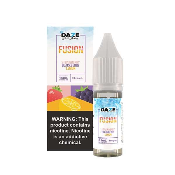 7Daze Fusion Salt Series E-Liquid 15mL (Salt Nic) | 24mg Strawberry Blackberry Lemon Iced