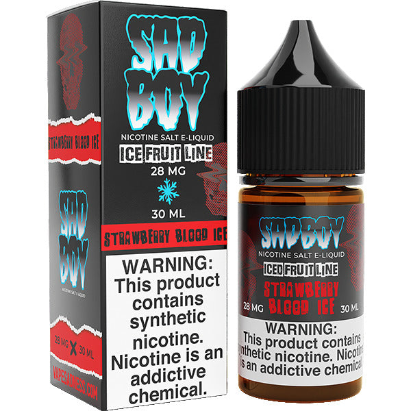 Sadboy Salt Series E-Liquid 30mL (Salt Nic) | 28mg Strawberry Blood Ice with packaging