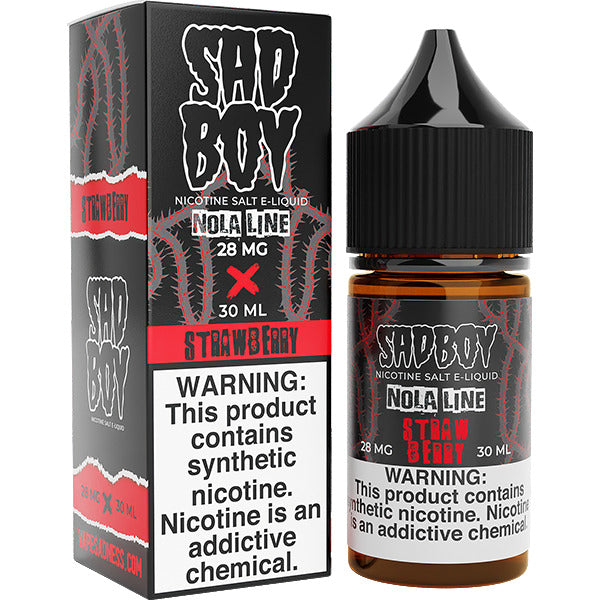 Sadboy Salt Series E-Liquid 30mL (Salt Nic) | 28mg Strawberry with packaging