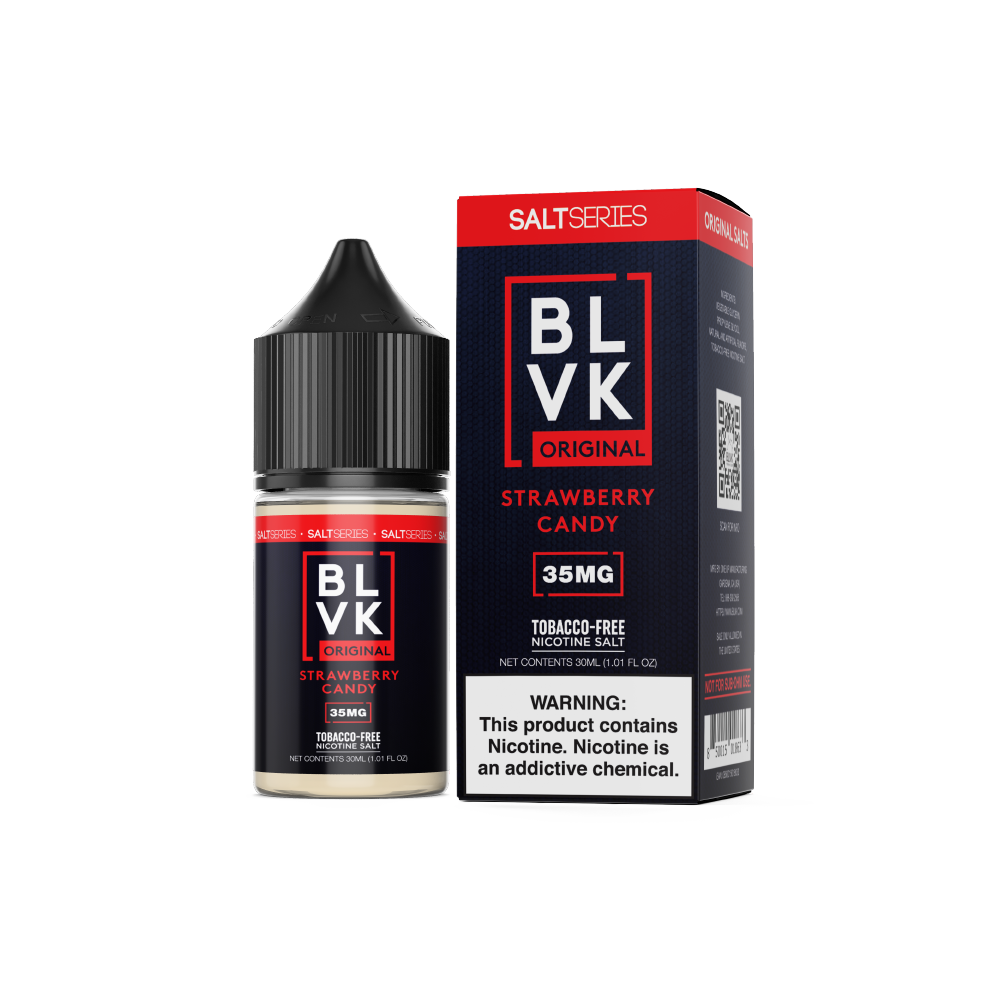 BLVK TFN Salt Series E-Liquid 30mL (Salt Nic) | Strawberry Candy with packaging