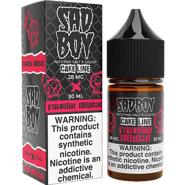 Sadboy Salt Series E-Liquid 30mL (Salt Nic) | 28mg Strawberry Cheesecake with packaging