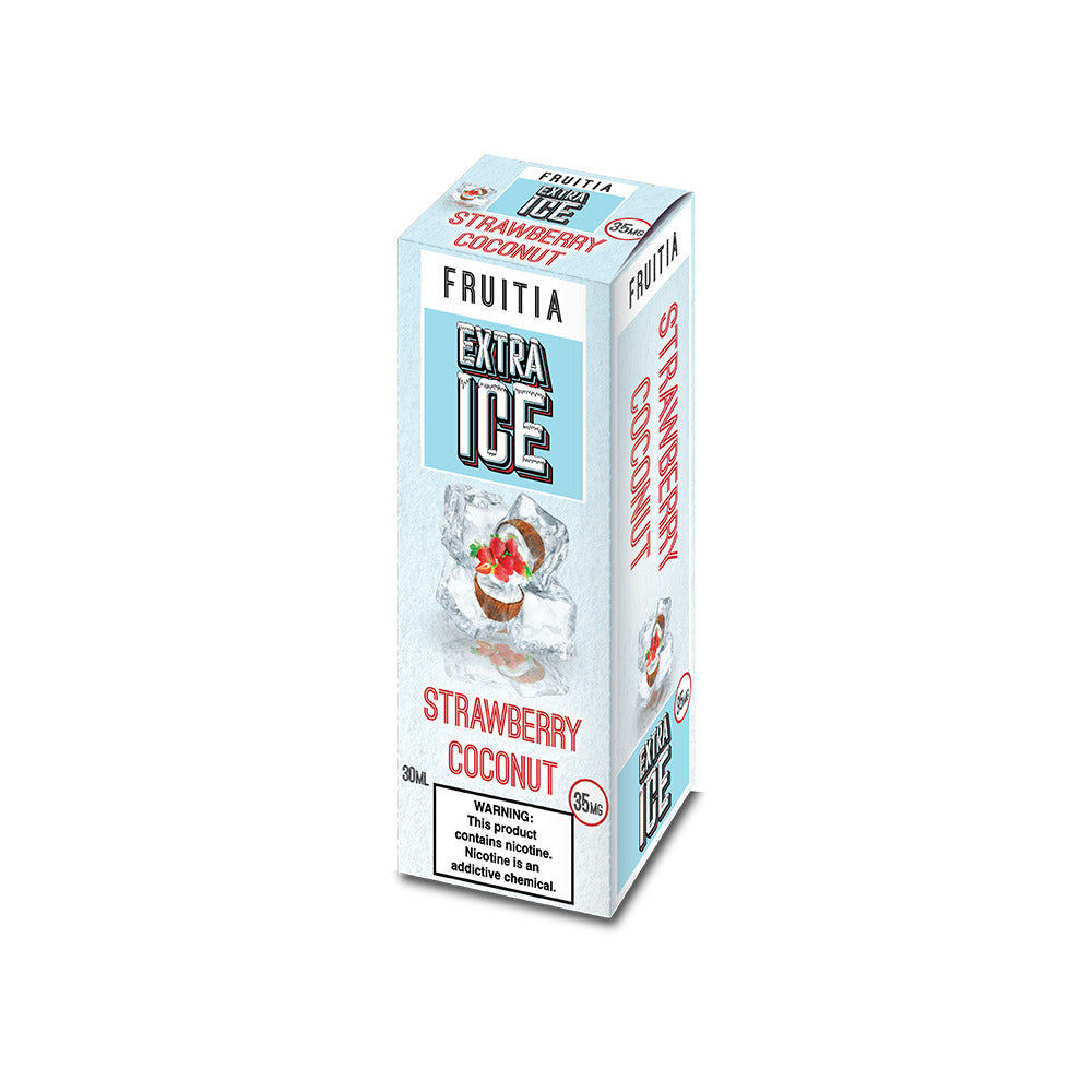 Fruitia Extra Ice Salt Series E-Liquid 30mL (Salt Nic) | Strawberry Coconut Extra Ice with packaging