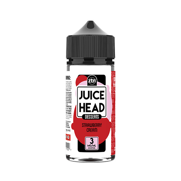 Juice Head Series E-Liquid 0mg | 100mL (Freebase) Strawberry Cream with Packaging