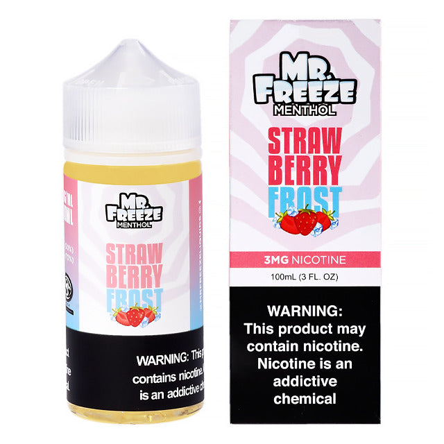 Mr. Freeze TFN Series E-Liquid 100mL (Freebase) Strawberry Frost with packaging