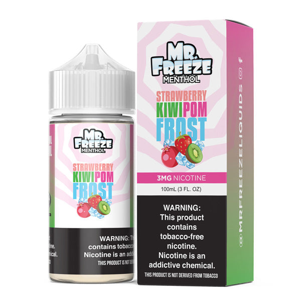 Mr. Freeze TFN Series E-Liquid 100mL (Freebase) Strawberry Kiwi Pom Frost with packaging