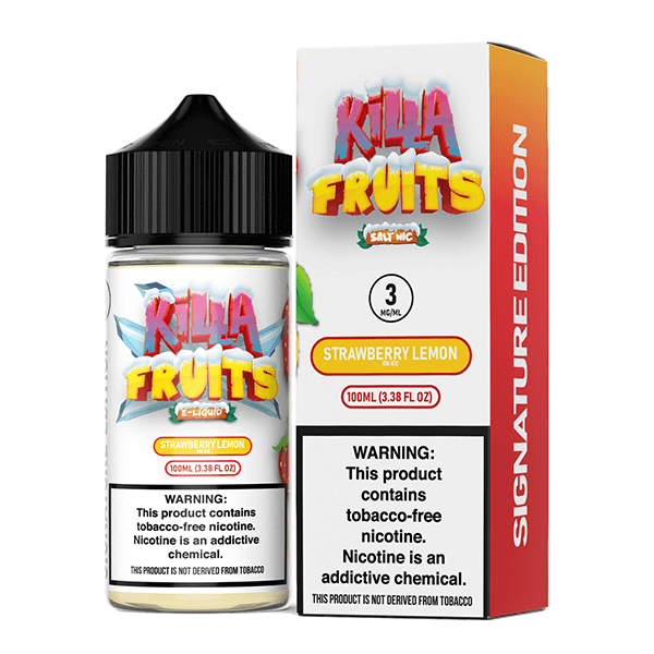 Killa Fruits Signature TFN Series E-Liquid 100mL (Freebase) | 3mg Strawberry Lemon on Ice with packaging