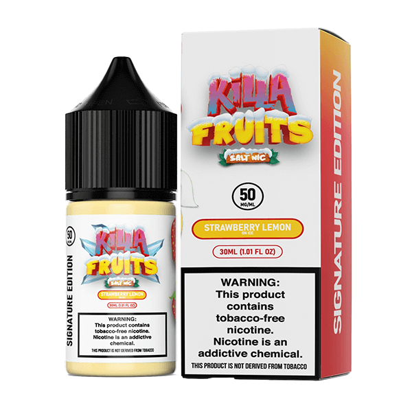 Killa Fruits Signature TFN Salt Series E-Liquid 30mL (Salt Nic) | 50mg Strawberry Lemon On Ice with packaging