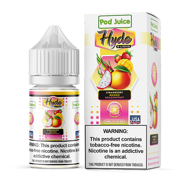 Pod Juice Hyde TFN Salt Series E-Liquid 30mL (Salt Nic) | 55mg Strawberry Mango Dragonfruit with packaging