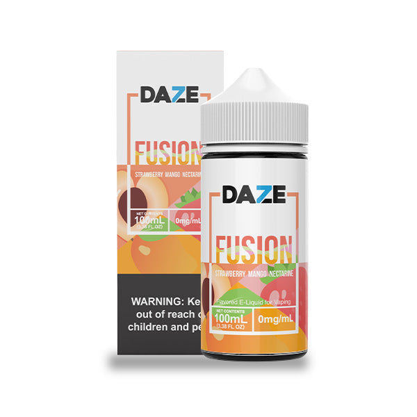 7Daze Fusion Series E-Liquid 100mL (Freebase) | 0mg Strawberry Mango Nectarine with Packaging