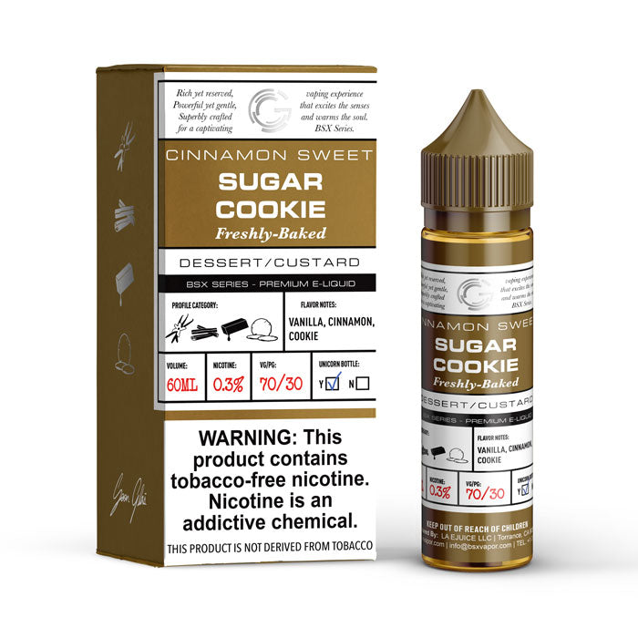 GLAS BSX TFN Series E-Liquid 3mg | 60mL (Freebase) Sugar Cookie with Packaging