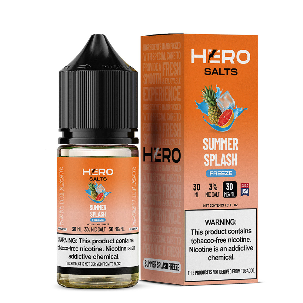 Hero E-Liquid 30mL (Salts) | Summer Splash Freeze with packaging