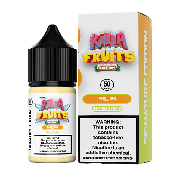 Killa Fruits Signature TFN Salt Series E-Liquid 30mL (Salt Nic) | 50mg Tangerine on Ice with packaging