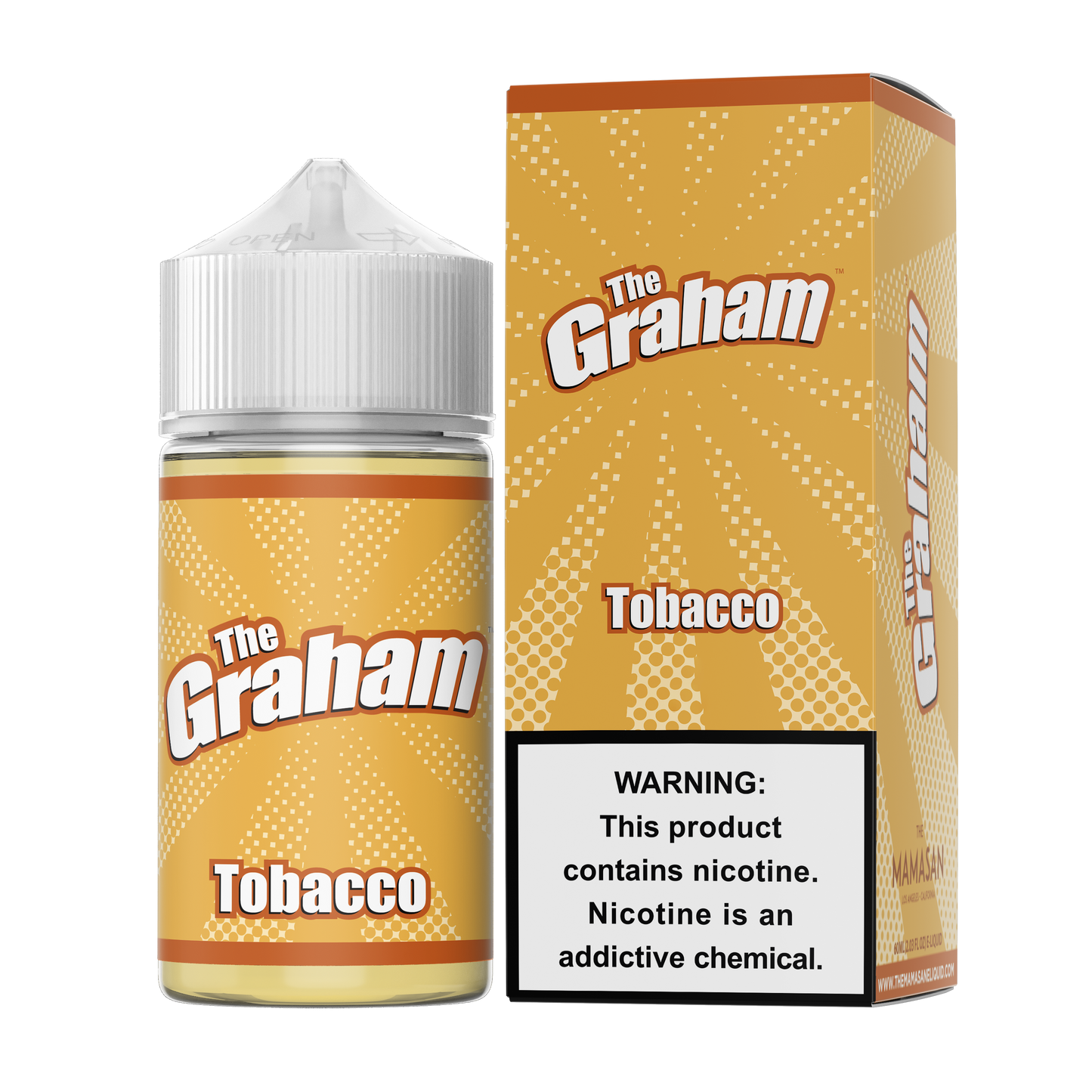 The Graham Series E-Liquid 60mL Original Golden Slam Bottle Tobacco with packaging