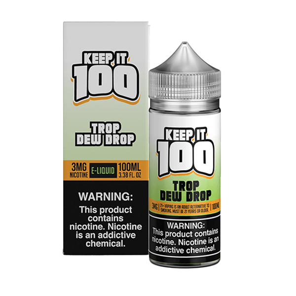 Keep It 100 TFN Series E-Liquid 3mg | 100mL (Freebase) Trop Dew Drop with Packaging