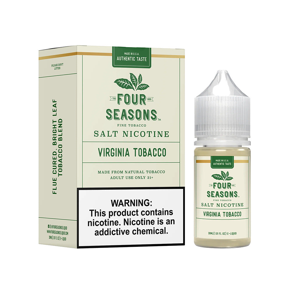 Four Seasons Salt Series E-Liquid 30mg | 30mL (Salt Nic) Virginia Tobacco with Packaging